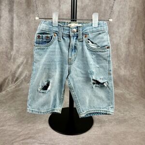 Levi Strauss Kids 511 Slim Fit Distressed Denim Shorts Light Wash Size 6 Reg